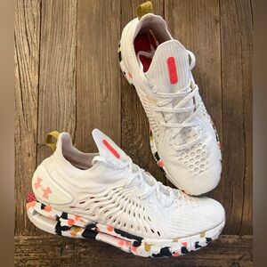 Men’s Under Armour Hovr White and Orange Athletic Sneakers